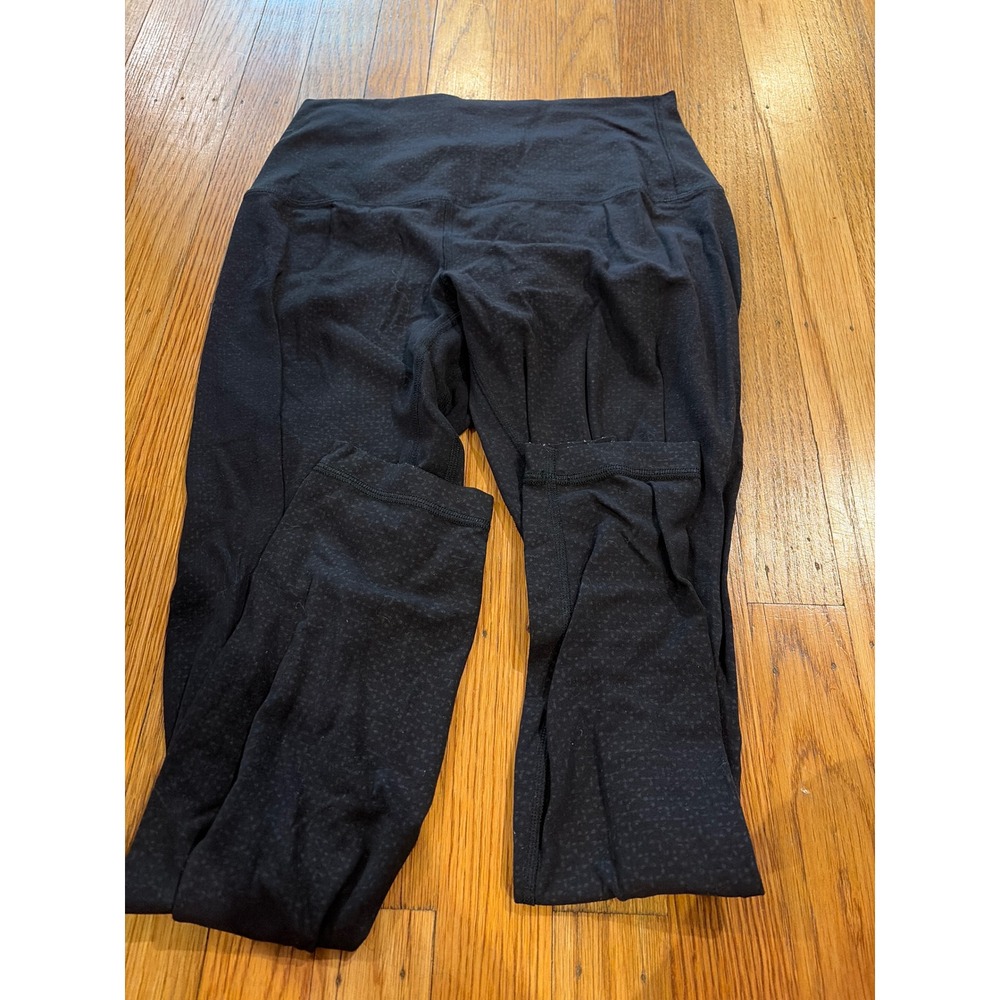 Lululemon High Rise Leggings Black Dotted Pattern Size 6 Activewear Yoga Pants